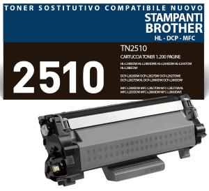 TN-2510 Cartuccia toner sostitutiva 1.200 pagine compatibile stampanti e multifunzione Brother DCP HL MFC -L 2620 2627 2660 2665 2400 2445 2447 2865 2800 2827 2835 2860 2960 2980 DW DWE DWXL