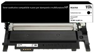 117A W2070A K Cartuccia toner sostitutiva di HP 117A W2070A TONER NERO alta qualita' 1000 pagine compatibile stampanti e multifunzione: HP Color Laser 150a 150nw MFP 178nw 179fnw