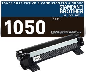 TN-1050 Cartuccia toner sostitutiva 1000 pagine ricondizionato a nuovo stampanti e multifunzione: BROTHER DCP 1510 1512 HL 1110 1112 MFC 1810