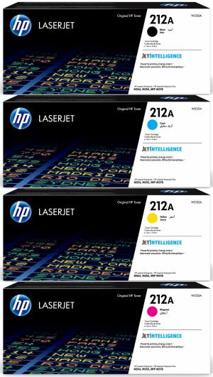 HP 212A SET 4 TONER W2120A W2121A W2122A W2123A K 5500 pagine C M Y 4500 pagine stampanti e multifunzione: HP Color LaserJet Enterprise M554dn M555dn M555x MFP M578dn MFP M578f Flow MFP M578c