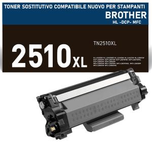 TN-2510XL Cartuccia toner sostitutiva di Brother TN-2510XL 3.000 pagine compatibile stampanti e multifunzione Brother DCP HL MFC -L 2620 2627 2660 2665 2400 2445 2447 2865 2800 2827 2835 2860 2960 2980 DW DWE DWXL