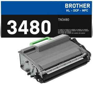 TN-3480 Cartuccia toner sostitutiva di Brother TN-3480 8.000 pagine compatibile stampanti e multifune Brother HL-L5000D HL-L5100DN HL-L5200DW HL-L6250DN HL-L6300DW HL-L6400DW DCP-L5500DN MFC-L5700DN MFC-L5750DW DCP-L6600DW MFC-L6800DW MFC-L6900DW