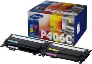 CLT-P406C SAMSUNG CONFEZIONE MULTIPACK Contenente i 4 Toner alta qualità K 1500 pagine C M Y 1000 pagine  stampanti e multifunzione: SAMSUNG CLP 360 365 W CLX 3300 3305 FN FW Xpress C 410 W FW