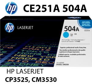 HP CE251A 504A Toner Ciano 7000 pagine compatibile stampanti: HP Color LaserJet CP3525 n dn x CM3530 mfp cm fs