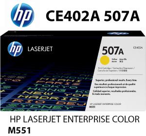 HP CE402A 507A Toner Giallo 6000 pagine  stampanti: HP LaserJet Enterprise 500 Color M551 n xh dn MFP M575 f c dn M570 dn dw