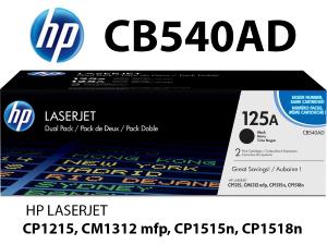 CB540AD 125A HP CARTUCCIA TONER NERO alta qualità copertura 2pz da 2.200 pagine CAD.  stampanti: HP Color LaserJet CM1312 CM1312nfi CP1210 CP1215 CP1217 CP1510 CP1514n CP1515n CP1518 CP1518ni