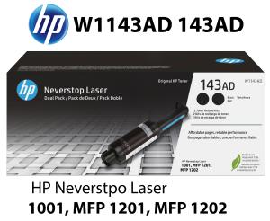 W1143AD 143AD HP CARTUCCIA TONER NERO alta qualità copertura 2X 2.500 pagine  stampanti: HP Neverstop Laser 1001nw 1201n 1202nw