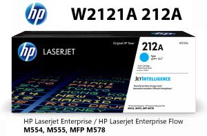 HP W2121A 212A Toner Ciano 4.500 pagine  stampanti: HP Color LaserJet Enterprise M554dn M555dn M555x MFP M578dn MFP M578f Flow MFP M578c