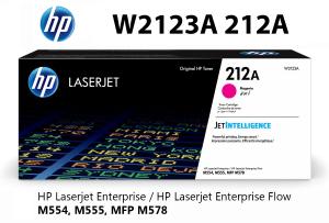 HP W2123A 212A Toner Magenta 4.500 pagine  stampanti: HP Color LaserJet Enterprise M554dn M555dn M555x MFP M578dn MFP M578f Flow MFP M578c