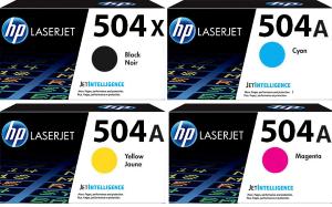 HP 504X 504A SET 4 TONER CE250X CE251A CE252A CE253A K 10500 C Y M 7000 pagine compatibili stampanti: HP Color LaserJet CP3525 n dn x CM3530 mfp cm fs
