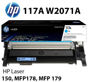HP 117A TONER C CIANO W2071A Toner alta qualità C 700 pagine compatibile stampanti e multifunzione: HP Color Laser 150a 150nw MFP 178nw 179fnw