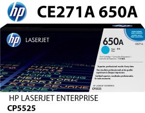 CE271A 650A HP Toner Ciano 15000 pagine  stampanti: HP ColorLaserJet CP5525 n dn xh CP5520 Enterprise M7505 n dn xh