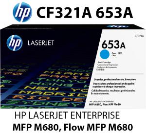 CF321A 653A HP Toner Ciano 16500 pagine  stampanti: HP Color LaserJet Enterprise Flow MFP M680 dn f z