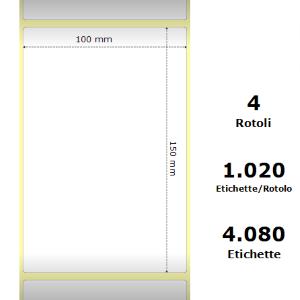 WHITE 100X150MM,1020 ET/ROTOLO Z-1000D,3.9X5.9X3 CORE,4ROLLS