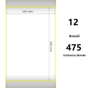 WHITE 102X152MM, 475 ET/ROTOLO Z-2000D 4X6X1 CORE, 12 ROLLS