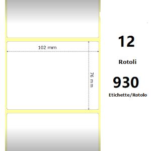 WHITE 102X76MM, 930 ET/ROTOLO Z-2000D 4X3X1 CORE, 12 ROLLS