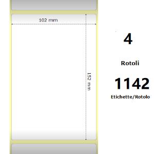 WHITE 102X152MM,1142 ET/ROTOLO Z-2000D, 4X6X3 CORE, 4 ROLLS