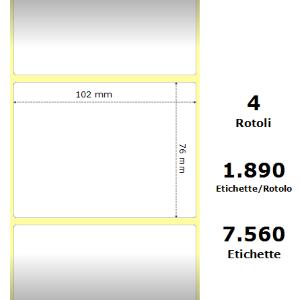 WHITE 102X76MM,1890 ET/ROTOLO Z-2000D, 4X3X3 CORE, 4 ROLLS